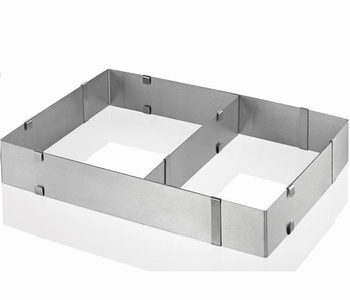 cercle à tarte réglable rectangulaire inox-Kuchenprofi