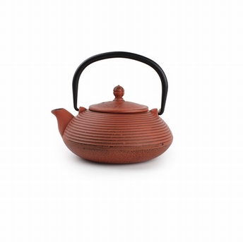 Theepot gietijzer oranje 0,4 L