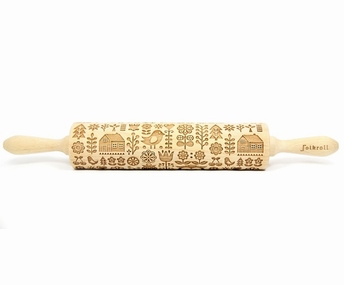 Deegrol hout decoratief gegraveerd 43 cm
