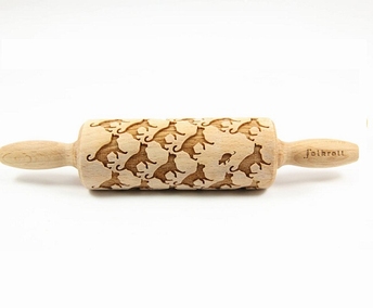 Deegrol hout decoratief gegraveerd 23cm
