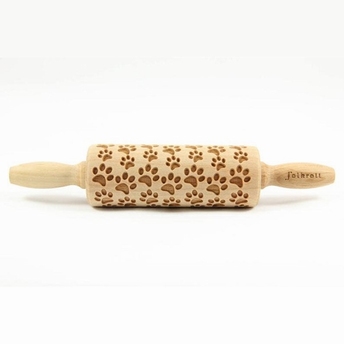 Rouleau à pâtisserie en bois gravé 23cm - Chiens