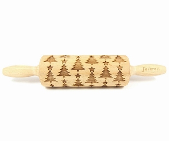 Rouleau à pâtisserie en bois gravé 23 cm - Sapin