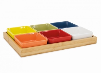 Schalenset in houten dienblad - Remember
