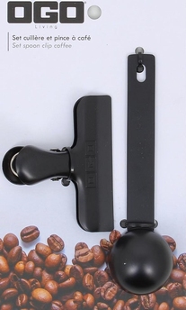 Maatschep koffie en clips rvs - zwart mat