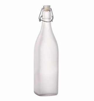 Fles 1 L transparant mat glas - Bormioli