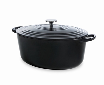 Stoofpot gietijzer zwart ovaal - BK