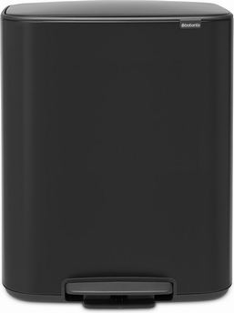 Poubelle à pédale 2 x 30L noir mat - Brabantia