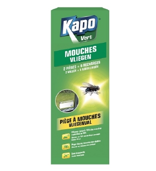 Pièges à mouches  (2 pièces + 6 recharges) - Kapo