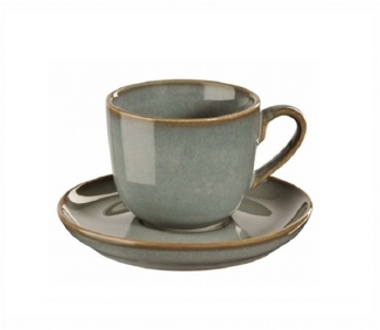 Kop en schotel cappuccino - eucalyptus - ASA