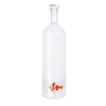 Bouteille avec déco coloré en verre - WD