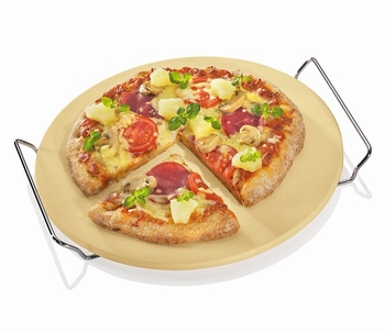 Pizzasteen met houder 33cm - Kuchenprofi