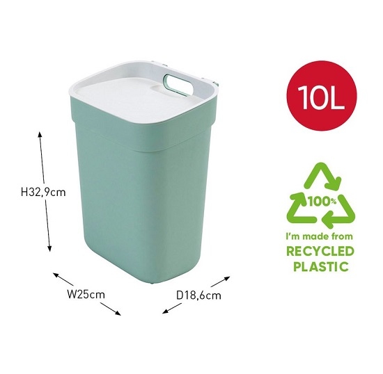 Poubelle 10L vert jade - Curver