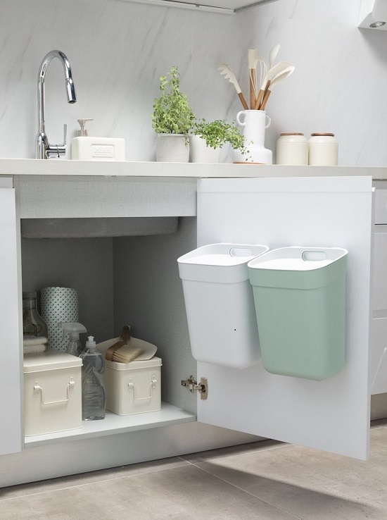 Poubelle 10L vert jade - Curver