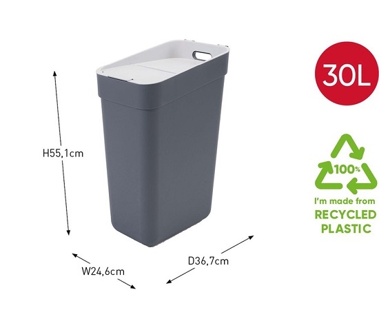 Poubelle 30L vert jade - Curver