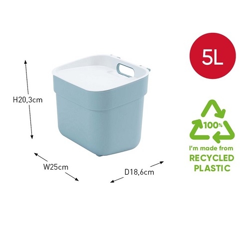 Poubelle 5L bleu - Curver