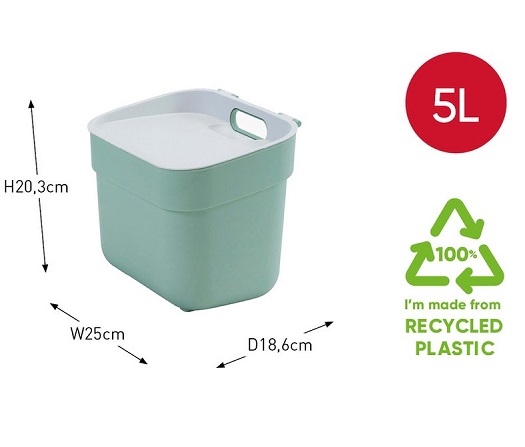 Afvalbak 5L jadegroen - Curver