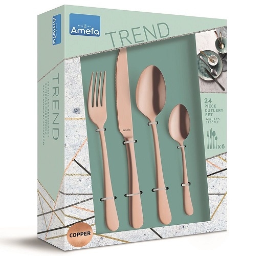 Bestek inox koperkleurig Vintage 24-dlg - Amefa
