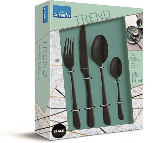 Amefa Set 24 bestek INOX Austin combibestek, roestvrij staal, meerkleurig, centimeter, 6 Amefa Set 24 bestek INOX Austin combibestek, roestvrij staal, meerkleurig, centimeter, 6