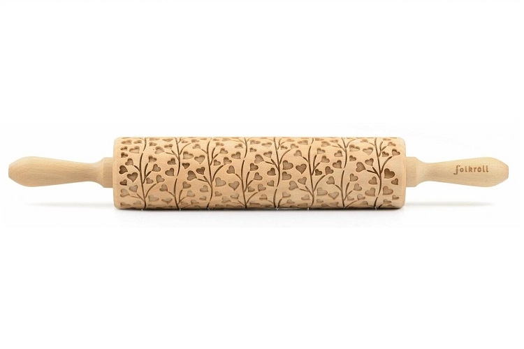 Deegrol hout decoratief gegraveerd 43 cm