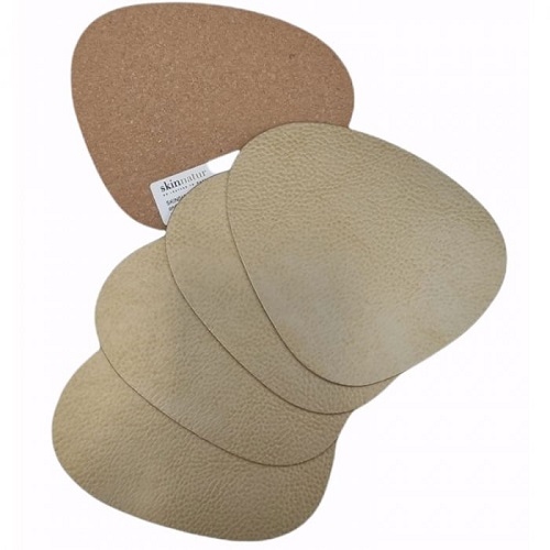 Glasonderzetter pebble leder metalic - Finesse