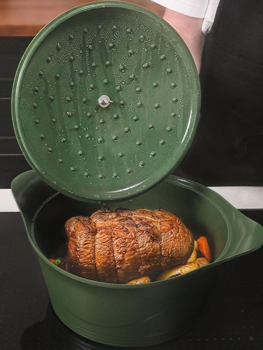 Cocotte céramique anti-adhésif 24 cm  vert - Cookut
