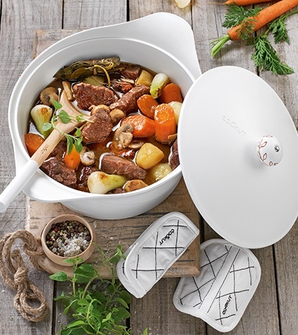 Kookpot keramisch anti-kleef wit 24 cm - Cookut