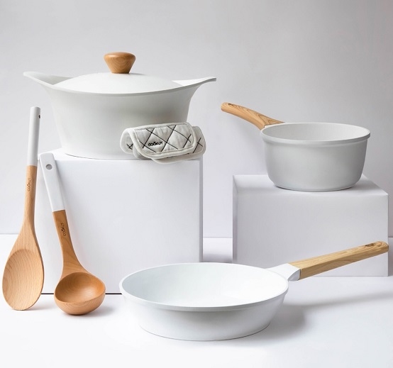 Kookpot keramisch anti-kleef wit 24 cm - Cookut
