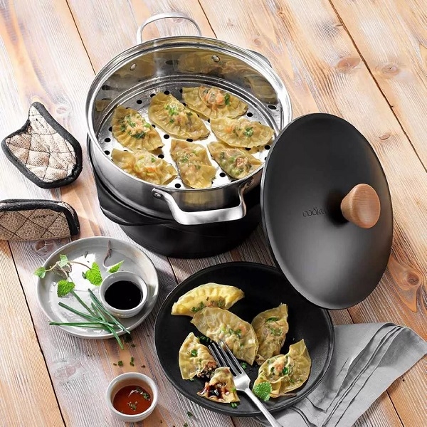 Kookpot keramisch anti-kleef zwart 28 cm - Cookut