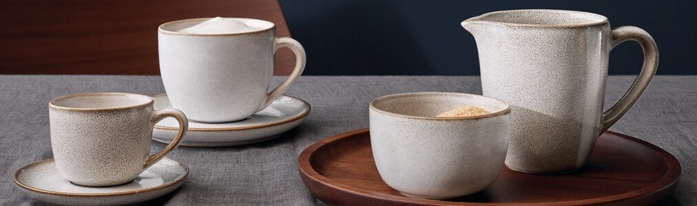 Kop en schotel espresso - sand - ASA