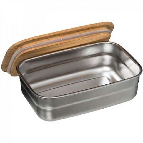 Lunchbox en inox + couvercle bambou