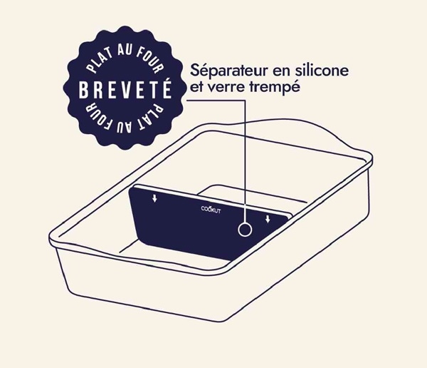 Plat au four ajustable anti-adhésif céramique  - Cookut