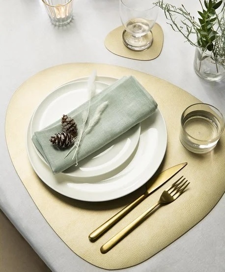 Set de table pebble métalic cuir - Finesse