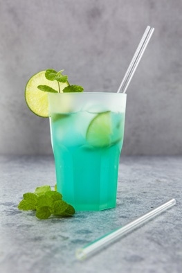 Rietjes in glas (set/12) met borsteltje
