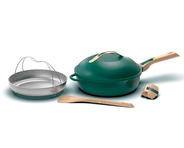 Sauteerpan 8 in 1 keramisch anti-kleef 24 cm groen - Cookut