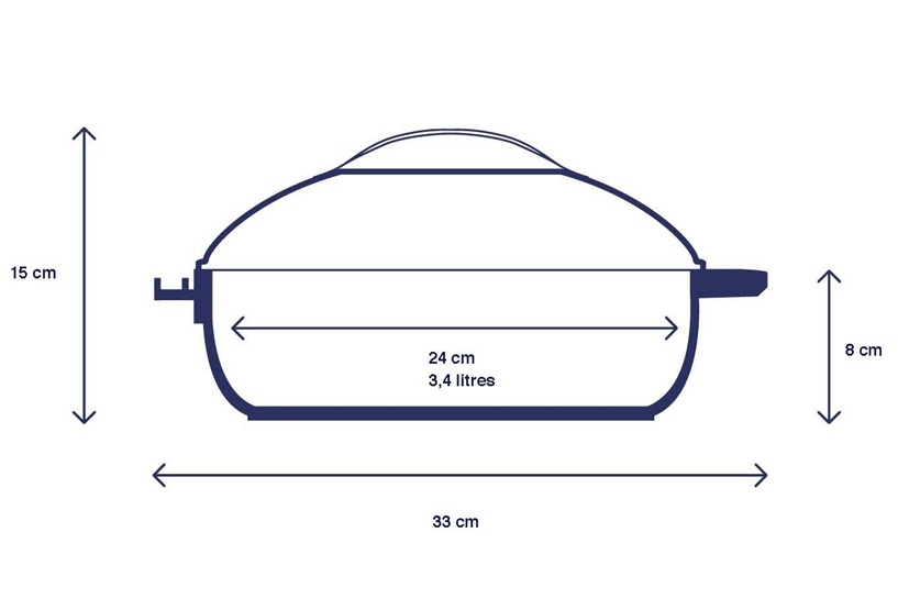 Sauteerpan 8 in 1 keramisch anti-kleef 24 cm zwart - Cookut