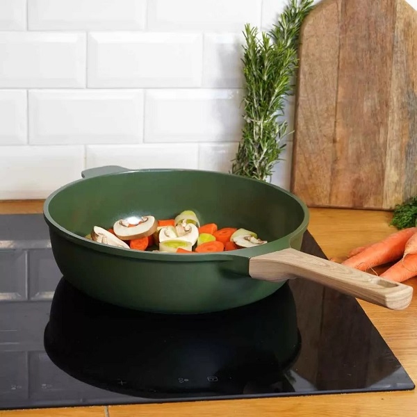 Sauteerpan keramisch anti-kleef 28cm zwart - Cookut