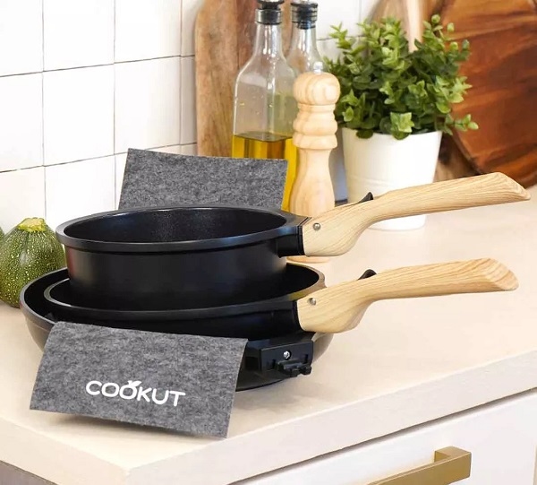 Set(3) pannen keramisch anti-kleef zwart  - Cookut