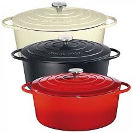 Stoofpot gietijzer rood rond - Kuchenprofi