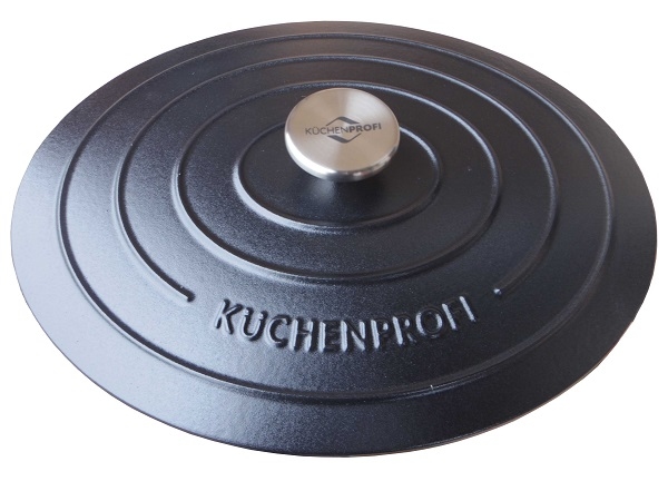 Cocotte en fonte émaillée ovale noir - Kuchenprofi