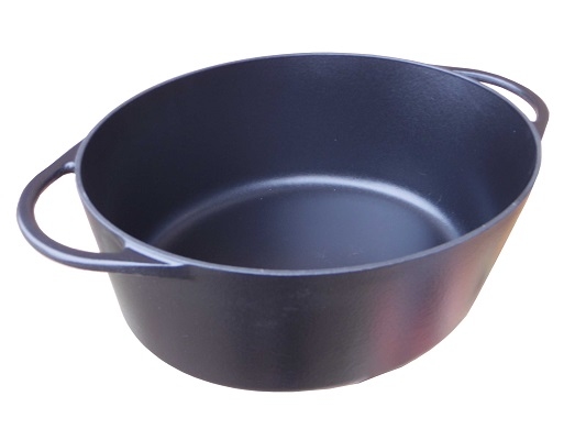 Cocotte en fonte émaillée ovale noir - Kuchenprofi