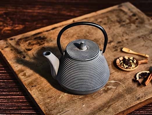 Theepot gietijzer grijs 1 L