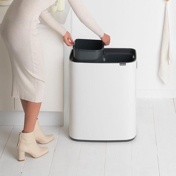 Poubelle touch bin 2 x 30L blanc - Brabantia