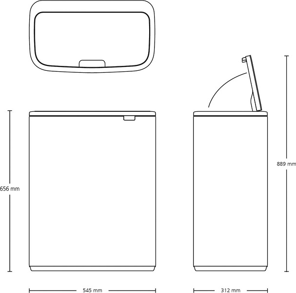 Poubelle touch bin 2 x 30L blanc - Brabantia