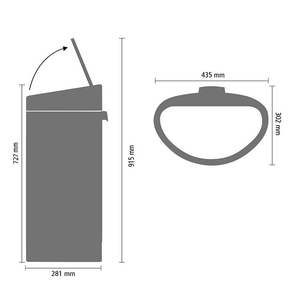 Touch bin vuilbak 40 L mat zwart  - Brabantia
