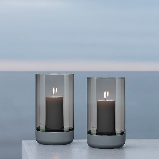 Bougeoir betonlook bleu/gris M - Blomus