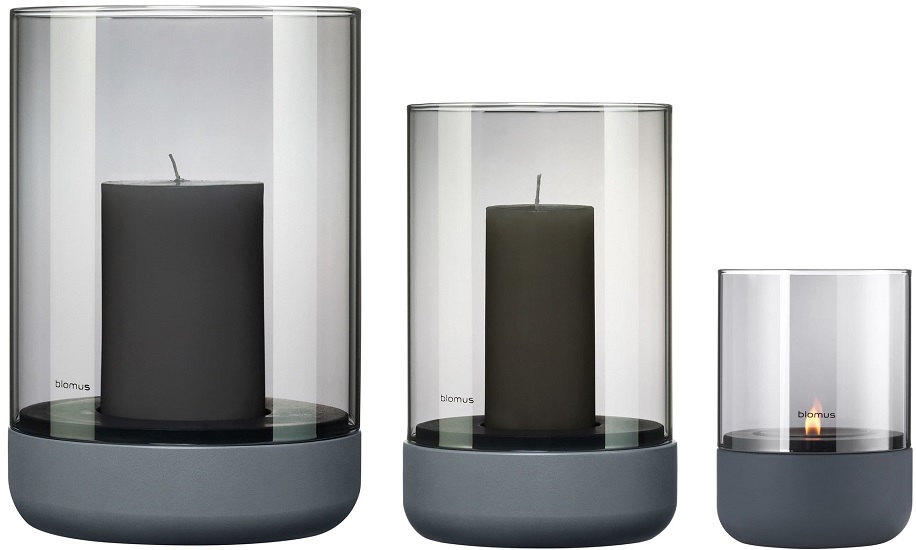Bougeoir betonlook bleu/gris S - Blomus