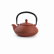 Theepot gietijzer oranje 0,4 L