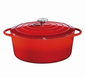 Stoofpot gietijzer rood rond - Kuchenprofi