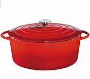 stoofpot gietijzer rood ovaal - Kuchenprofi