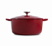 Stoofpot gietijzer rood rond - BK